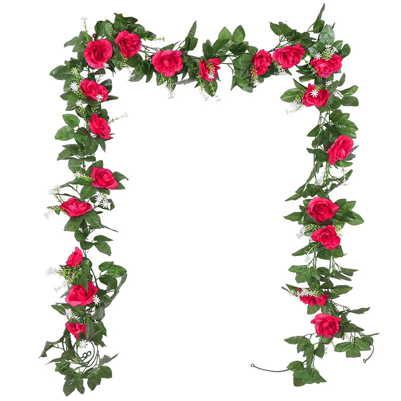Artificial Rose Vine Garland - 10 Head Wedding Floral Decor