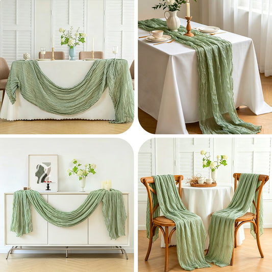 Boho Gauze Cheesecloth Table Runner - 90 x 300cm Wedding Decor