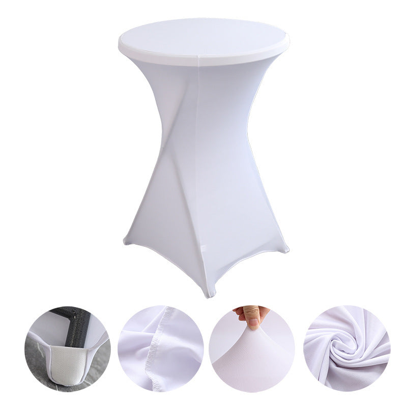 Stretch Cocktail Table Cover - 60cm Round Wedding Bar Tablecloth