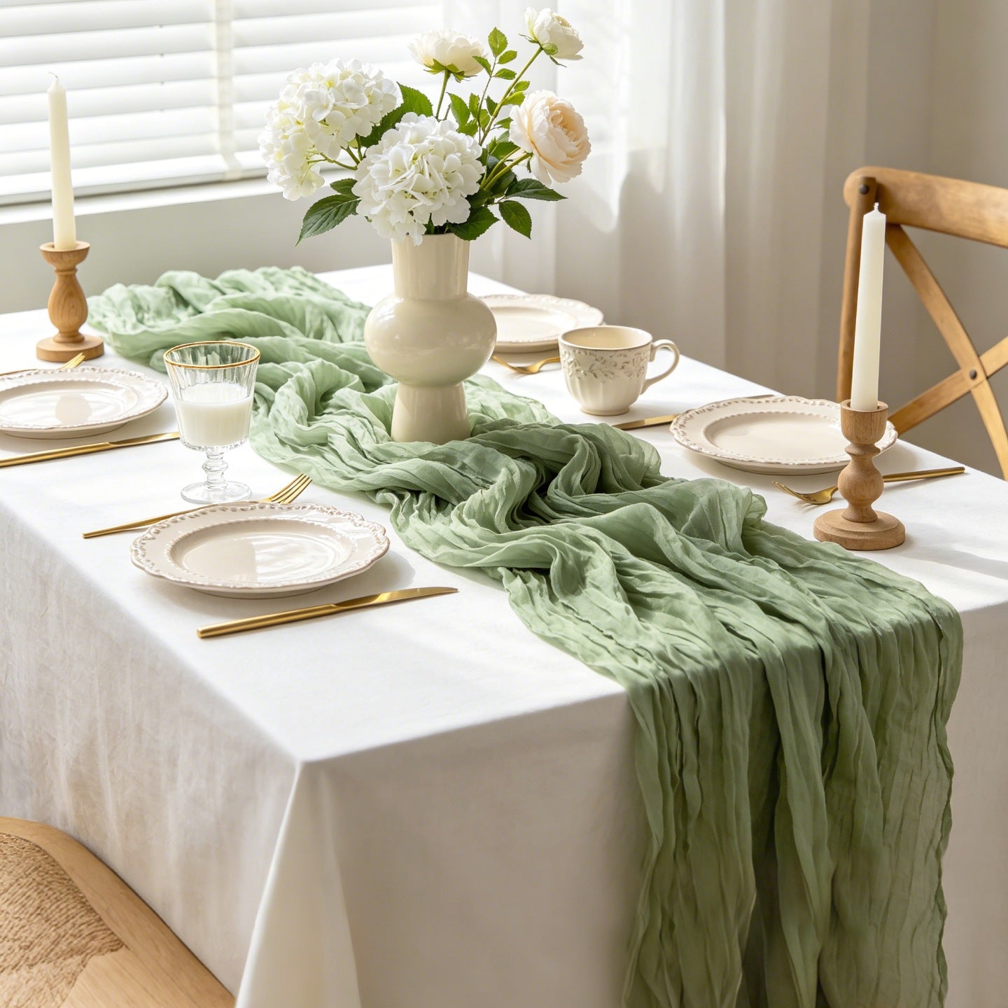 Boho Gauze Cheesecloth Table Runner - 90 x 300cm Wedding Decor