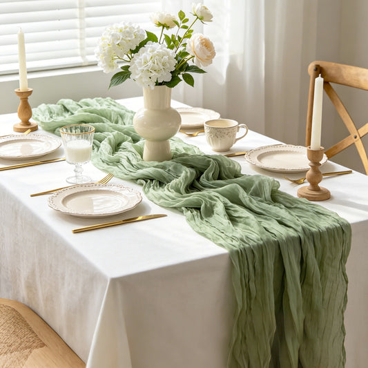 Boho Gauze Cheesecloth Table Runner - 90 x 300cm Wedding Decor