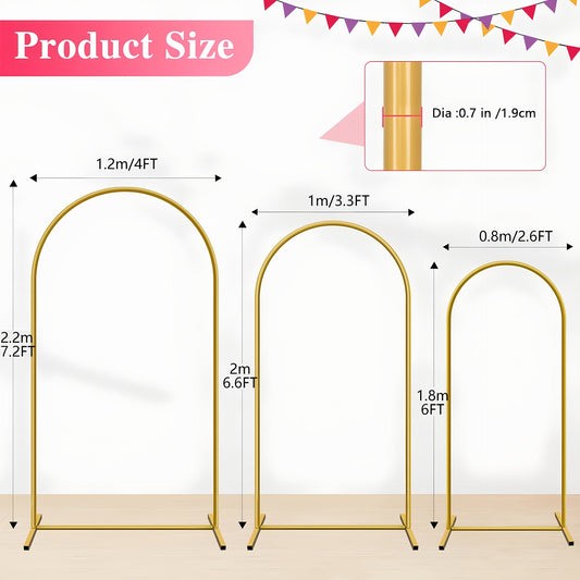 Half Moon Metal Balloon Arch Frame - Wedding & Event Backdrop Stand