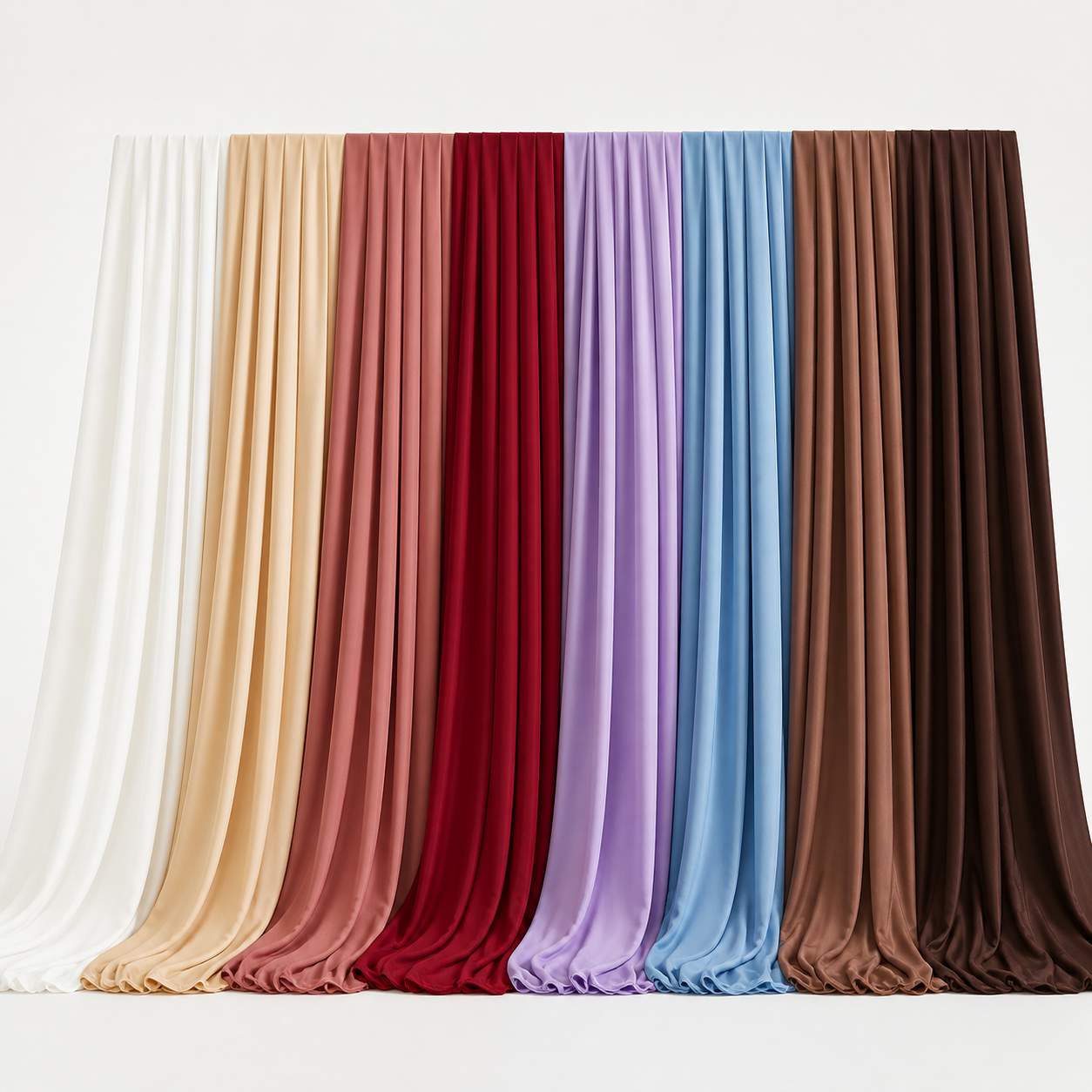 Soft milk silk backdrop curtain colour panels for wedding and event draping